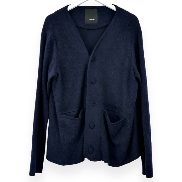 Assembly New York Navy Blue Cotton Knit Relaxed Loose Fit Cardigan Sweater sz XL - Picture 5 of 10